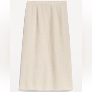 Old Navy Mid-Rise Linen Blend Midi Skirt, NWT, Color Natural